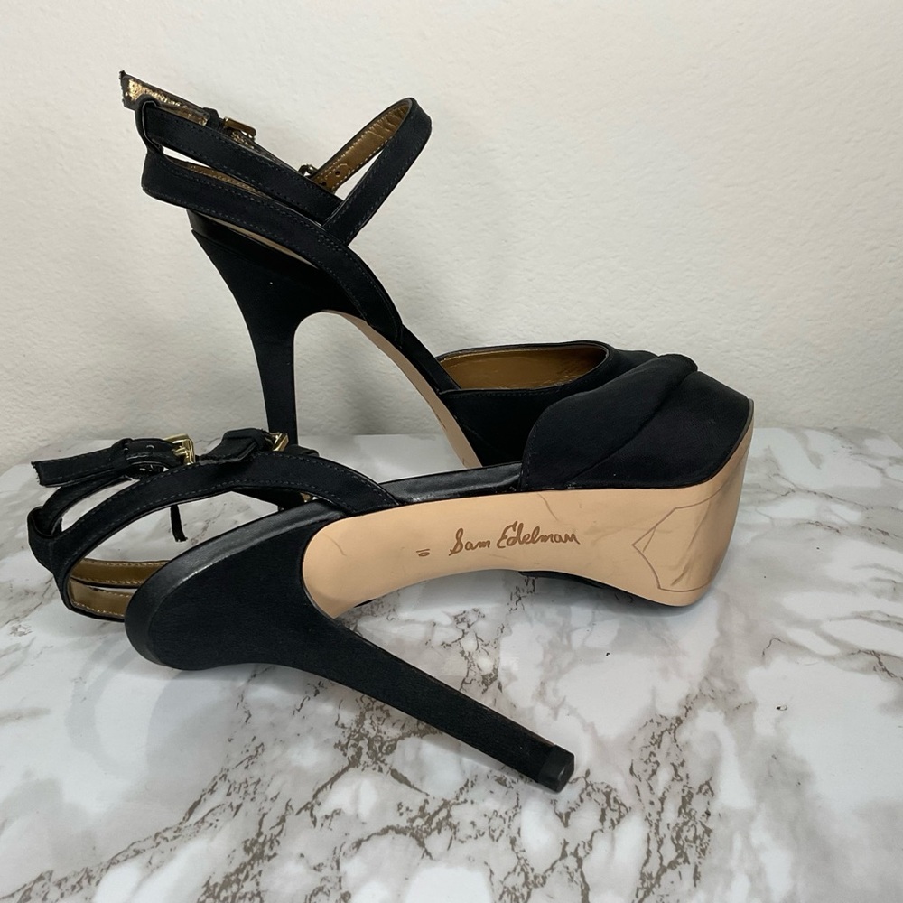 Sam Edelman Black Strappy Heels
